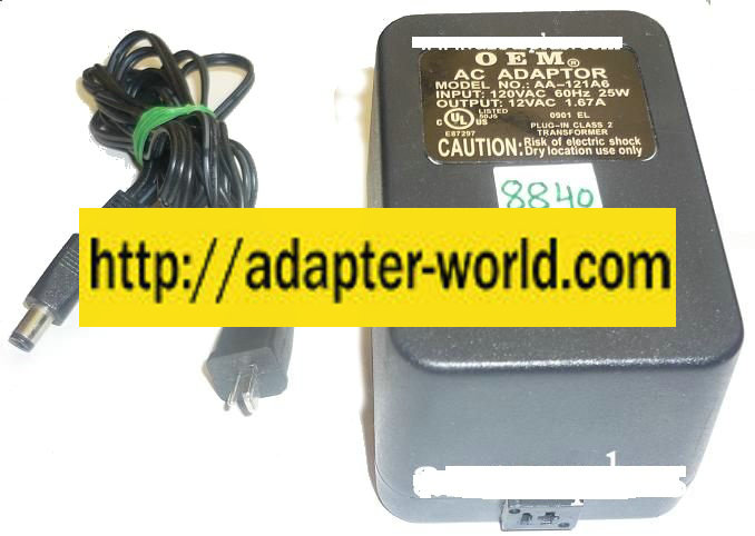 OEM AA-121A6 AC ADAPTER 12VAC 1.67A NEW ~(~) 2PIN DIN 2.1x5.5mm