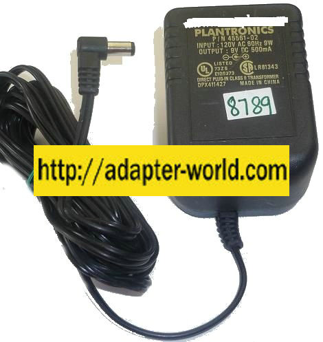 Plantronics DPX411427 AC ADAPTER 12VDC 1A -( )- 2x5.5mm 120vac U