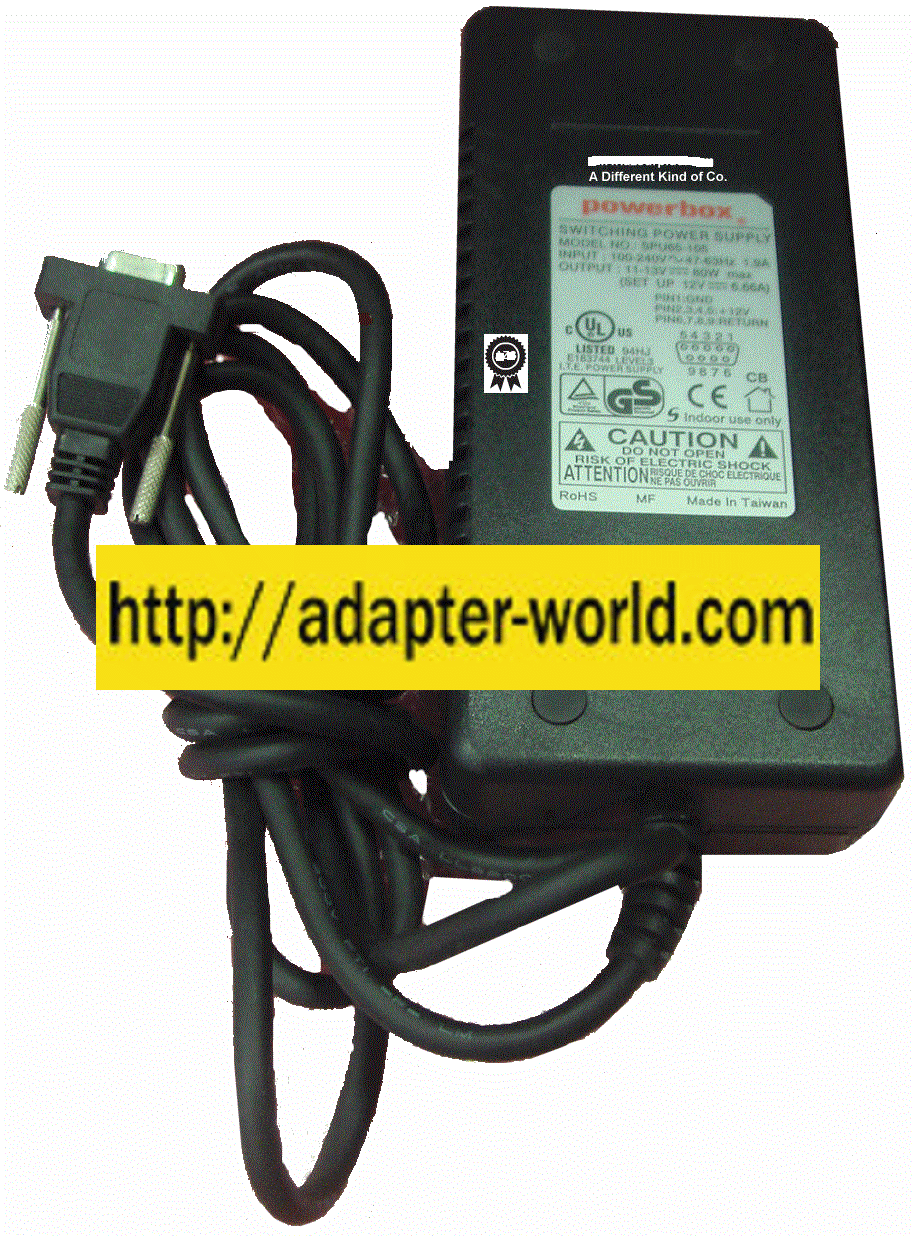 Powerbox SPU65-105 AC Adapter 12vdc 6.66A DB9 9Pin Female New 8