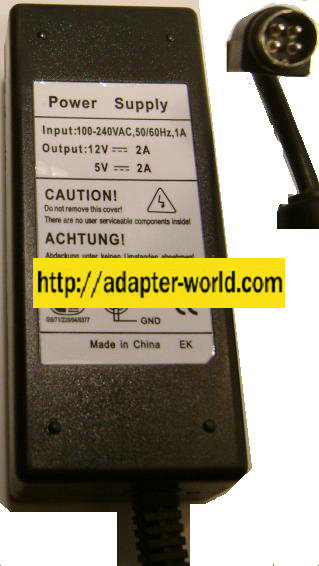 SWITCHING POWER SUPPLY AC DC ADAPTER 12V 5V 2A DM5127 Replacemnt