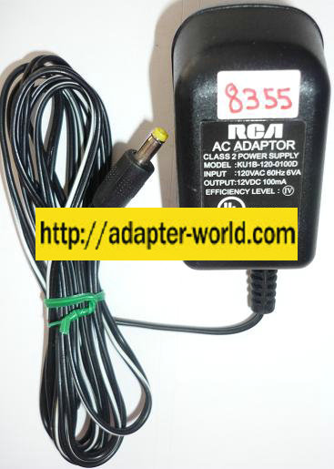RCA KU1B-120-0100D AC ADAPTER 12VDC 100mA NEW -( ) 1.7x4mm ROUN