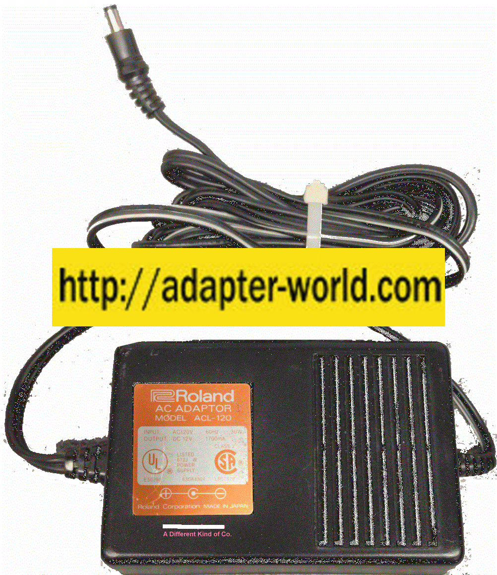 ROLAND ACL-120 AC ADAPTER 12Vdc 1700mA New 1.5x5mm (-) 120vac