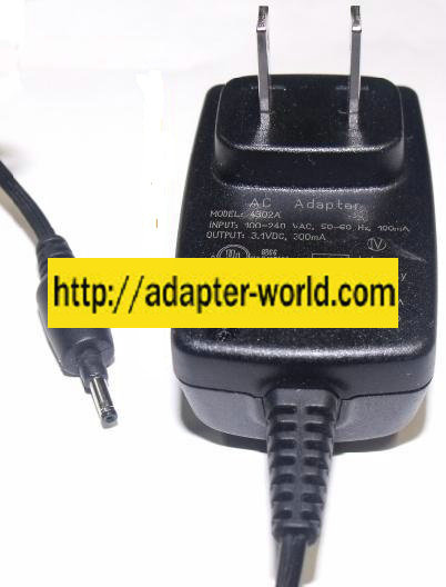 SALCOMP 4302A AC ADAPTER 3.1Vdc 300mA 0.6x2.5mm -( ) SWITCHING P