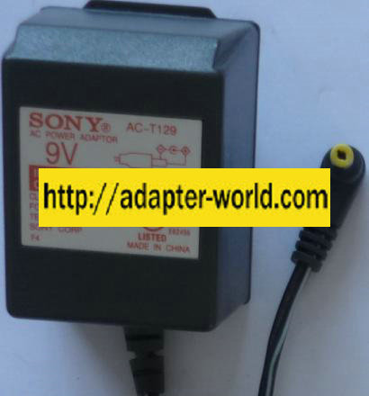 SONY AC-T129 AC ADAPTER 9V 350mA CLASS 2 POWER SUPPLY FOR TELEPH