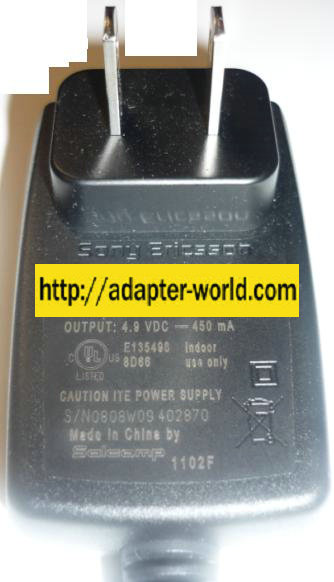 SONY ERICSSON CST-61 Ac ADAPTER 4.9V 450mA STANDARD CHARGER CELL
