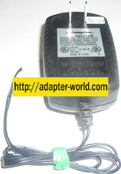 SWINGLINE DV-2465-5720 AC ADAPTER 24VDC 650mA NEW -( ) CUT WIRE