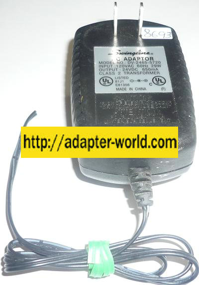 SWINGLINE DV-2465-5720 AC ADAPTER 24VDC 650mA NEW -( ) CUT WIRE