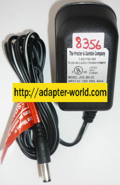 THE PROCTER GAMBLE JOD-28U-02 AC ADAPTER 9VDC 150mA NEW -( )