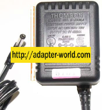 THOMSON 5-2330A AC ADAPTER 9V 450mA TELEPHONE POWER SUPPLY CLASS