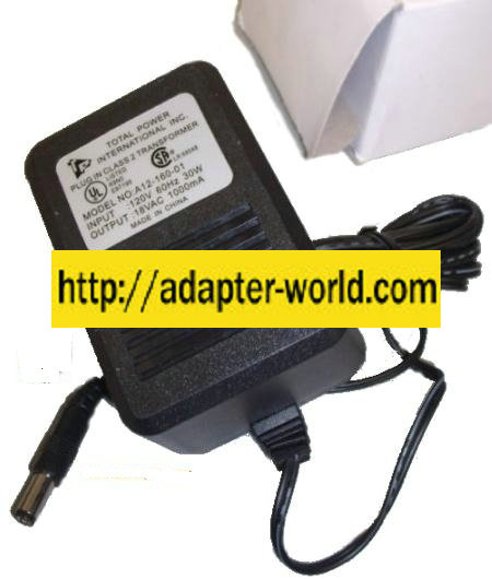 TOTAL POWER A12-160-01 AC ADAPTER 18VAC 1000mA 30W POWER SUPPLY