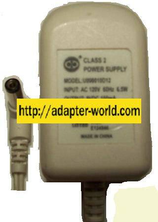 U090010D12 9VDC 100mA AC DC ADAPTER 6.5W CLASS 2 POWER SUPPLY