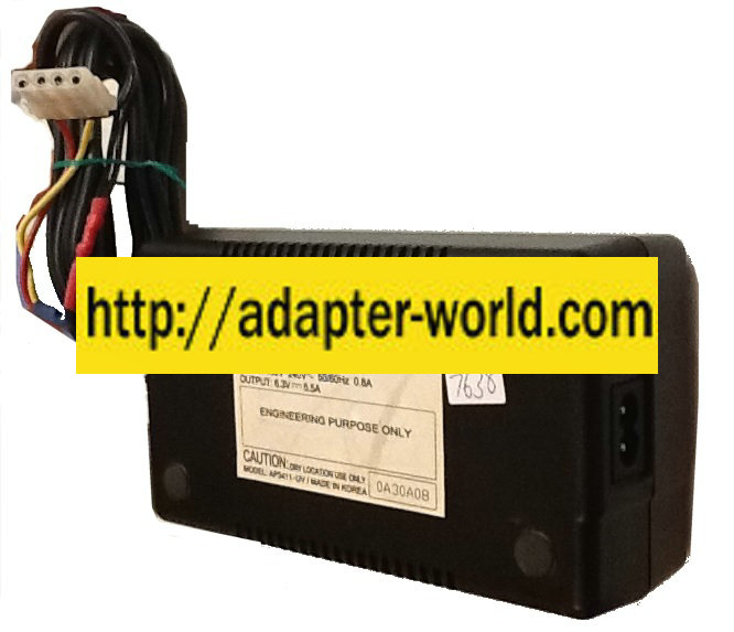 VESTEL AP3411-UV AC ADAPTER 6.3VDC 5.5A New 4 Pin Molex Power S