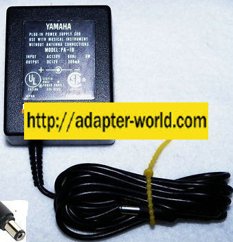 Yamaha PA-1B AC Adapter 12VDC 300mA New -( ) 2x5.5mm Piano Plug