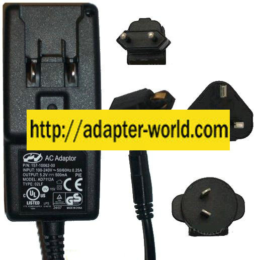 AD7112A AC ADAPTER 5.2V SWITCHING POWER SUPPLY FOR PALM