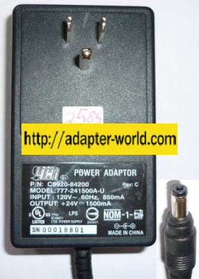 YHI 777-241500A-U AC Adapter 24VDC 1.5A Switching Power Supply H
