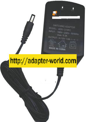 ADS-1210PC AC ADAPTER 12VDC 1A SWITCHING Power Supply 100 - 240V