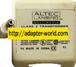 ALTEC LANSING 4815090R3CT AC ADAPTER 15VDC 900mA -( ) 2x5.5mm 12
