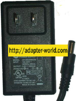 ALTEC LANSING S012BU0500250 AC ADAPTER 5Vdc 2500mA -( ) 2x5.5mm