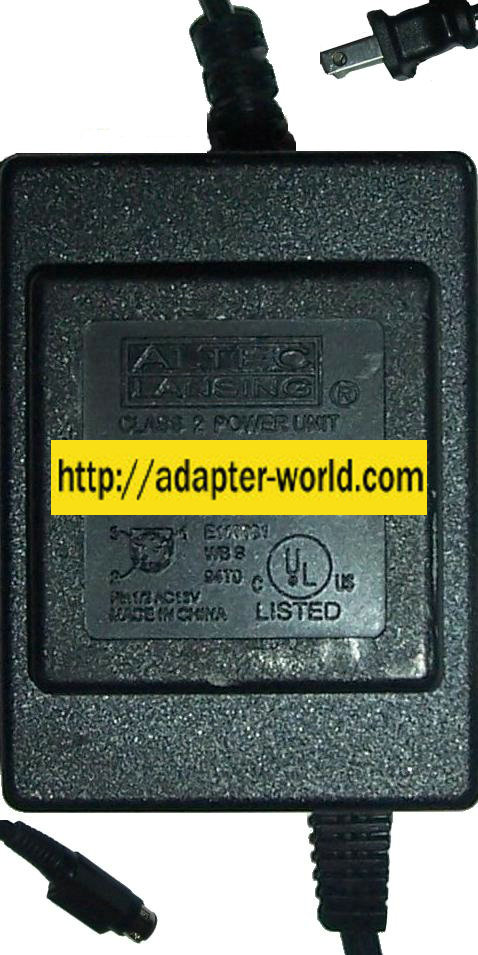 ALTEC LANSING ACS340 AC ADAPTER 13VAC 4A New 3Pin 10mm Mini Din