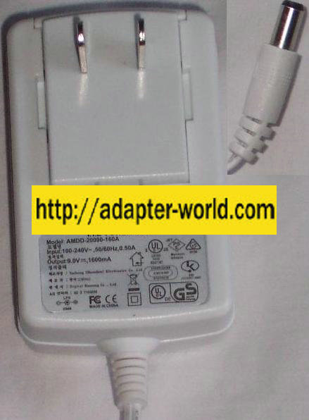 I.T.E AMDD-20090-160A AC ADAPTER (vdc 1.6A New -( ) 2x5.5mm 100