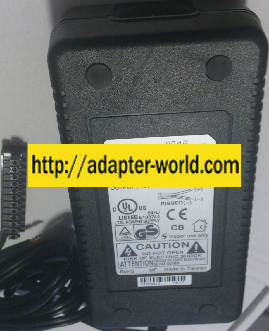 AQUALITIES SPU45E-105 AC ADAPTER 12VDC 3A NEW 2 Shielded Wire