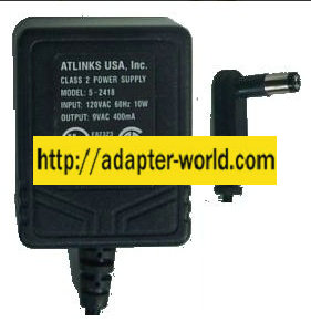 ATLINKS 5-2418A AC ADAPTER 9VAC 400mA ~(~) 2x5.5mm 90 ° New 120v