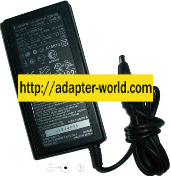 Canon K30120 AD360 AC ADAPTER 13VDC 1.8A Power Supply BJC80 BJC8