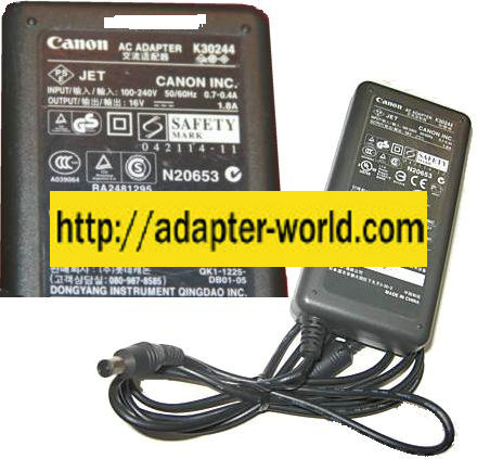 CANON K30244 AC ADAPTER 16VDC 1.8A AD-380U Printer POWER SUPPLY