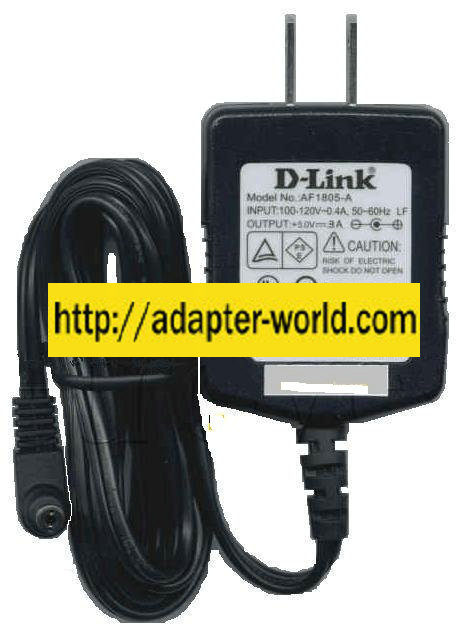 D-Link AF1805-A AC ADAPTER 5VDC 3A -( ) 2x5.5mm 90 ° 100-120vac J