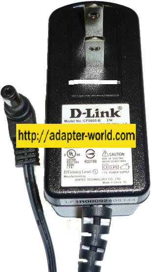 D-Link CF0605-B AC Adapeter 5VDC 1.2A -( ) 2x5.5mm 90 ° 120vac dl