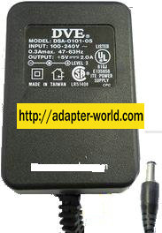 DVE DSA-0101-05 AC ADAPTER 5VDC 4.0A CLASS 2 POWER SUPPLY