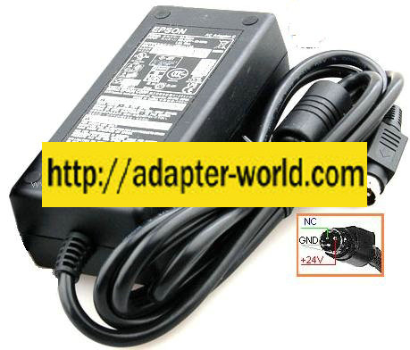 EPSON DA-36E24 AC ADAPTER 24V 1.5A 3PIN DIN POWER SULLPY TM-U950