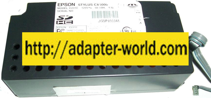 EPSON EPS-112 POWER SUPPLY 42Vdc 120V 0.4A STYLUS CX5000 C231B