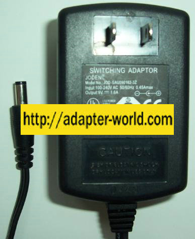 JODEN JOD-SAU090162 AC ADAPTER 9VDC 1.6A SWITCHING POWER SUPPLY