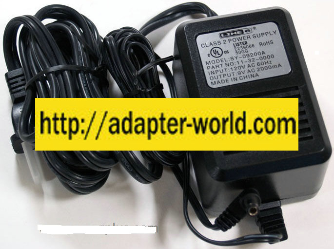 Line 6 SY-09200A AC Adapter 9VAC 2A ~(~) new 2.5x5.5mm 90 ° 120V Line 6 SY-09200A AC Adapter 9VAC 2A ~(~) new 2.5x5.5mm 90 ° 120V