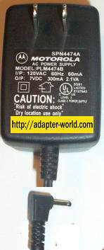 Motorola PLM4474B AC Adapter 7V 300mA SPN4474A Cell Phone Power