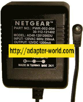 Netgear 481212003CT AC ADAPTER 12VDC 1.2A Firewall Router Hub PO