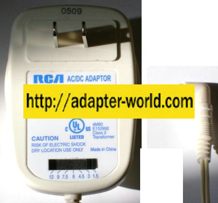 RCA AH3-WH AC DC MULTI VOLTAGE ADAPTER 300MA POWER SUPPLY