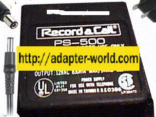 Record a Call DV-1283 AC ADAPTER 12VAC 830mA 2x5.5x12mm ~(~)~ 17