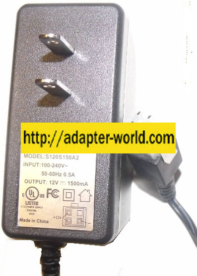 Switching Power Supply s120s150A2 AC ADAPTER 12VDC 1500mA 1.5A [