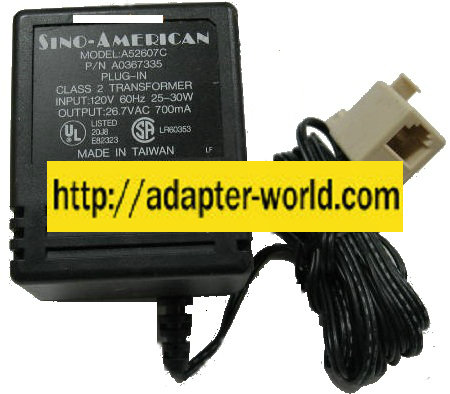 Sino-American A52607C Adapter 26.7Vac 700mA 30W New RJ45 ETHERN