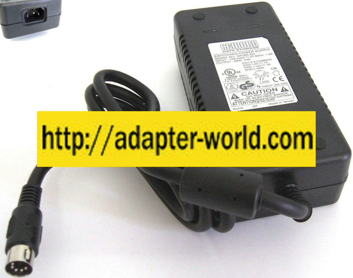 Sinpro Ceiborg SPU65-201 AC Adapter 5Vdc 7A 12V 3A New 5Pin Di