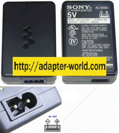 SONY AC-S508U AC ADAPTER 5VDC 800MA USB Switching POWER SUPPLY C