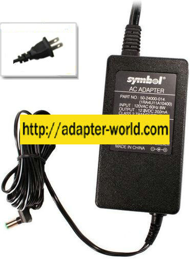 SYMBOL Motorola 50-24000-014 AC ADAPTER 12.8VDC 200mA -( )- 2.5x