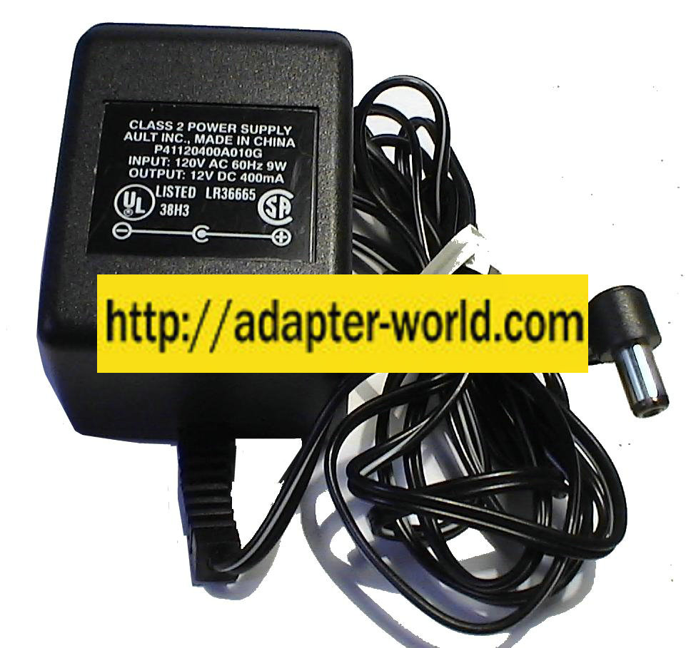 AULT P41120400A010G AC ADAPTER 12V DC 400mA NEW 2.5 x 5.4 9.6mm