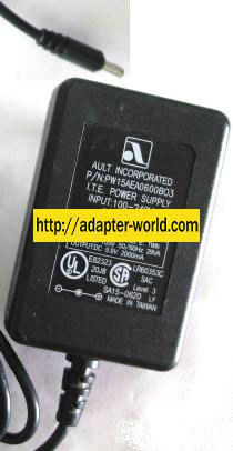 AULT PW15AE0600B03 AC ADAPTER 5.9VDC 2000mA NEW 1.2x3.3mm POWER