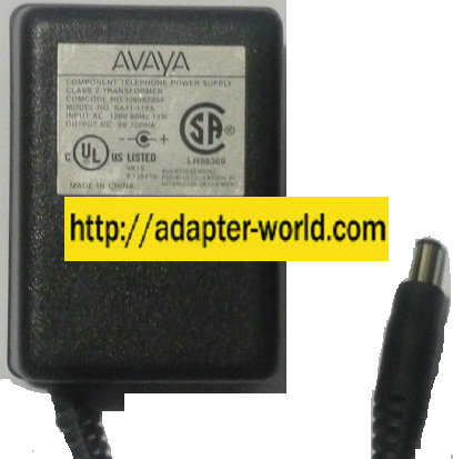 AVAYA SA41-118A AC ADAPTER 9VDC 700mA 13W -( )- POWER SUPPLY