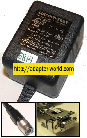 CIRCUIT-TEST AD-1280 AC ADAPTER 12V 800mA 9pin MEDICAL EQUIPMENT