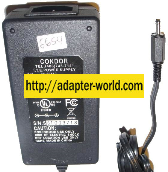 CONDOR HK-B520-A05 AC ADAPTER 5Vdc 4A NEW -( )- 1.2x3.5mm