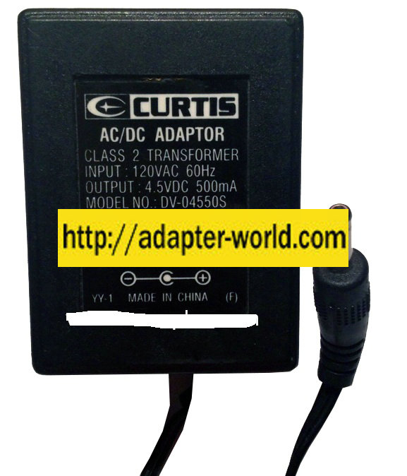 CURTIS DV-04550S 4.5VDC 500mA NEW -( ) 0.9x3.4mm STRAIGHT ROUND